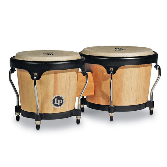 LP Aspire Wood Bongos with Stand Bongos World Percussion Steve