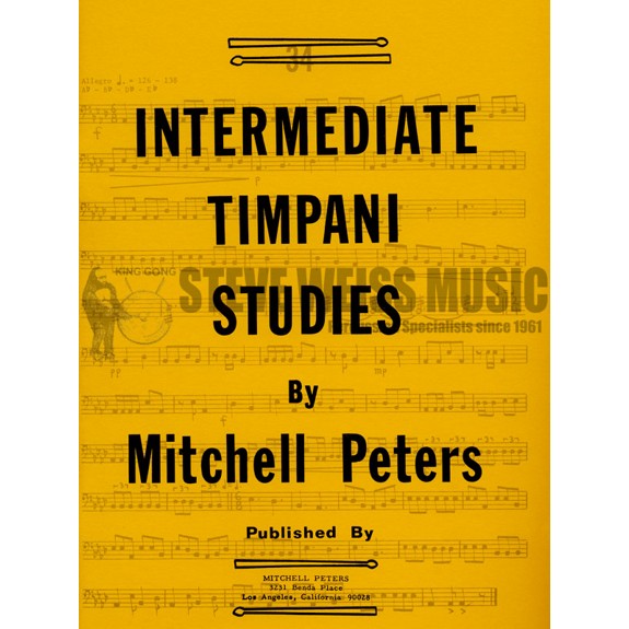Intermediate Timpani Studies by Mitchell Peters Timpani Method Books